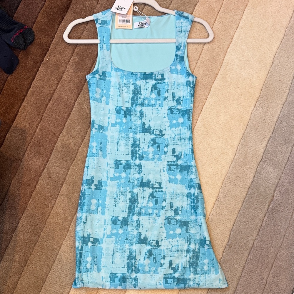 Tiger Mist Aqua Abstract Dress